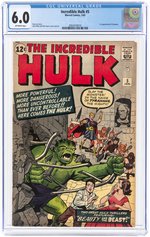 INCREDIBLE HULK #5 JANUARY 1963 CGC 6.0 FINE.