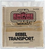 STAR WARS: THE EMPIRE STRIKES BACK (1982) - REBEL TRANSPORT VEHICLE AFA 80 Q-NM (BLUE BOX).