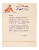 "CAPTAIN MARVEL CLUB" LETTER REGARDING JACK ARMSTRONG CONTEST.