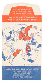 CAPTAIN MARVEL "WAR STAMPS SAVINGS BOOK" ENVELOPE.