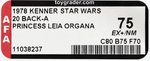 STAR WARS (1978) - PRINCESS LEIA ORGANA 20 BACK-A AFA 75 EX+/NM.