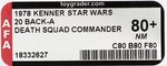 STAR WARS (1978) - DEATH SQUAD COMMANDER 20 BACK-A AFA 80+ NM.