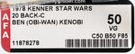 STAR WARS (1978) - BEN (OBI-WAN) KENOBI 20 BACK-C AFA 50 VG.