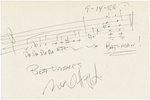 BATMAN 1966 THEME COMPOSER NEAL HEFTI SIGNED MUSIC & CESAR ROMERO SIGNED JOKER SKETCH ORIGINAL ART.