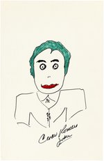 BATMAN 1966 THEME COMPOSER NEAL HEFTI SIGNED MUSIC & CESAR ROMERO SIGNED JOKER SKETCH ORIGINAL ART.