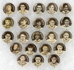 1910-1912 SWEET CAPORAL CIGARETTES HIGH GRADE COMPLETE SET OF 204 BUTTONS W/MANY HOF PLAYERS.