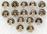 1910-1912 SWEET CAPORAL CIGARETTES HIGH GRADE COMPLETE SET OF 204 BUTTONS W/MANY HOF PLAYERS.