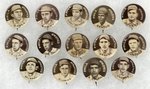 1910-1912 SWEET CAPORAL CIGARETTES HIGH GRADE COMPLETE SET OF 204 BUTTONS W/MANY HOF PLAYERS.