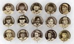 1910-1912 SWEET CAPORAL CIGARETTES HIGH GRADE COMPLETE SET OF 204 BUTTONS W/MANY HOF PLAYERS.