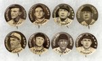 1910-1912 SWEET CAPORAL CIGARETTES HIGH GRADE COMPLETE SET OF 204 BUTTONS W/MANY HOF PLAYERS.