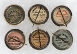 1910-1912 SWEET CAPORAL CIGARETTES HIGH GRADE COMPLETE SET OF 204 BUTTONS W/MANY HOF PLAYERS.