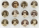 1910-1912 SWEET CAPORAL CIGARETTES HIGH GRADE COMPLETE SET OF 204 BUTTONS W/MANY HOF PLAYERS.