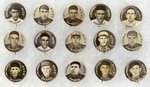 1910-1912 SWEET CAPORAL CIGARETTES HIGH GRADE COMPLETE SET OF 204 BUTTONS W/MANY HOF PLAYERS.