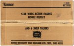 STAR WARS ACTION FIGURES 1978 BELL HANGER ADVERTISING STORE DISPLAY SIGN AFA 90 NM+/MINT WITH ORIGINAL SHIPPING CARTON & HARDWARE.