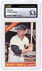 1966 TOPPS #50 MICKEY MANTLE (HOF) CSG 5.5 EXCELLENT+.