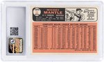 1966 TOPPS #50 MICKEY MANTLE (HOF) CSG 5.5 EXCELLENT+.