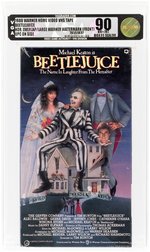 BEETLEJUICE VHS (1988) VGA 90 NM+/MINT (HORIZONTAL OVERLAP/LARGE WARNER HOME VIDEO WATERMARK - FRONT/UPC ON SIDE/GOLD LEVEL).