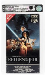 STAR WARS: RETURN OF THE JEDI VHS (1986) VGA 80+ NM (HORIZONTAL OVERLAP/WHITE CBS FOX VIDEO WATERMARK/NO UPC/TWO-TONE TAPE).