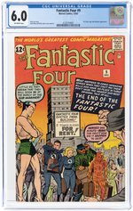 FANTASTIC FOUR #9 DECEMBER 1962 CGC 6.0 FINE.