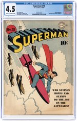 SUPERMAN #18 SEPTEMBER-OCTOBER 1942 CGC 4.5 VG+.