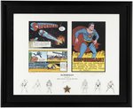 "JERRY SIEGEL: ORIGINS OF SUPERMAN" FRAMED LIMITED EDITION PRINT SIGNED BY SUPERMAN CO-CREATOR JERRY SIEGEL.