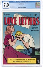 LOVE LETTERS #1 NOVEMBER 1949 CGC 7.0 FINE/VF.