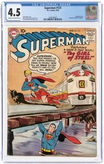 SUPERMAN #123 AUGUST 1958 CGC 4.5 VG+.