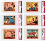 1936 R28 CARTOON ADVENTURES STRIP CARDS COMPLETE PSA-GRADED SET W/TARZAN & BUCK ROGERS (CURRENT #2 SET IN THE REGISTRY).