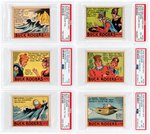 1936 R28 CARTOON ADVENTURES STRIP CARDS COMPLETE PSA-GRADED SET W/TARZAN & BUCK ROGERS (CURRENT #2 SET IN THE REGISTRY).