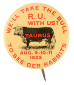 MYTHOLOGICAL "TAURUS" THE BULL PROMOTES LOCAL CARNIVAL FROM POTTER COLLECTION.