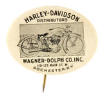 "HARLEY-DAVIDSON" RARE OVAL BUTTON FROM HAKE COLLECTION AND CPB.