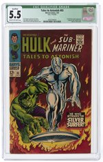 TALES TO ASTONISH #93 JULY 1967 CGC QUALIFIED 5.5 FINE- (INCREDIBLE HULK VS. SILVER SURFER).