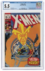 X-MEN #58 JULY 1969 CGC 5.5 FINE- (FIRST HAVOK IN COSTUME).