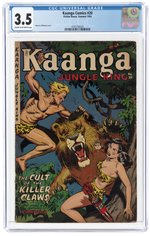 KAANGA COMICS #20 SUMMER 1954 CGC 3.5 VG-.