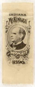 MCKINLEY AND PROSPERITY 1896 INDIANA PORTRAIT RIBBON.