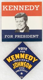 PAIR OF 1960 KENNEDY AND JOHNSON STICKERS.