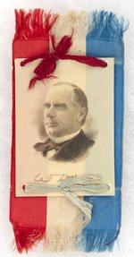 WILLIAM MCKINLEY RWB RIBBON W/ CELLO. PORTRAIT.