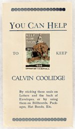 KEEP COOLIDGE STAMPS AND ENVELOPE.