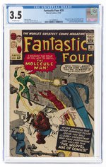 FANTASTIC FOUR #20 NOVEMBER 1963 CGC 3.5 VG- (FIRST MOLECULE MAN).