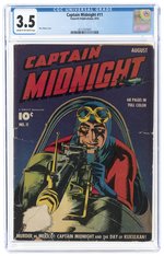 CAPTAIN MIDNIGHT #11 AUGUST 1943 CGC 3.5 VG-.