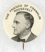 FRIENDS OF FRANKLIN ROOSEVELT PORTRAIT BUTTON.