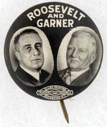 ROOSEVELT AND GARNER JUGATE BUTTON.