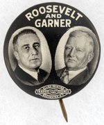 ROOSEVELT AND GARNER JUGATE BUTTON.