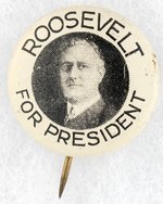 UNUSUAL ROOSEVELT FOR PRESIDENT LITHO PORTRAIT BUTTON.