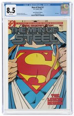 MAN OF STEEL #1 OCTOBER 1986 CGC 8.5 VF+ (SPECIAL COLLECTOR'S EDITION).