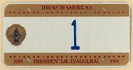 REAGAN 1984 NUMBER 1 INAUGURAL LICENSE PLATES FROM PRESIDENTIAL LIMO.