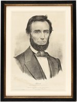 LINCOLN C. 1864 CAMPAIGN CURRIER & IVES BEARDED PORTRAIT PRINT.