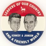 LEADERS OF OUR COUNTRY KENNEDY & JOHNSON JUGATE BUTTON.