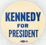 KENNEDY FOR PRESIDENT BLUE AND WHITE BUTTON.