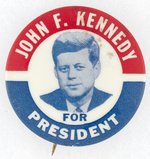 JOHN F. KENNEDY FOR PRESIDENT 1964 PORTRAIT BUTTON.